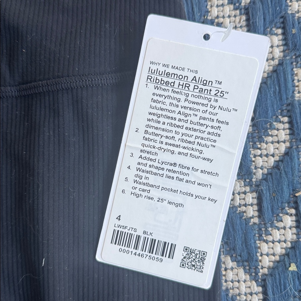 Lululemon Athletica Ribbed HR Pant 25" Black